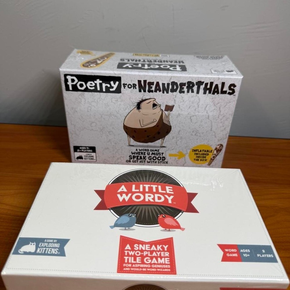 Exploding Kittens games: Poetry for Neanderthals and A Little Wordy